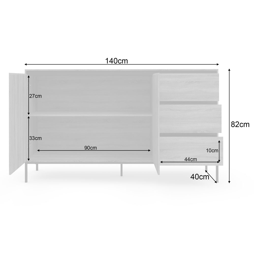 Bickston Wooden Sideboard with 2 Doors in Natural and Black