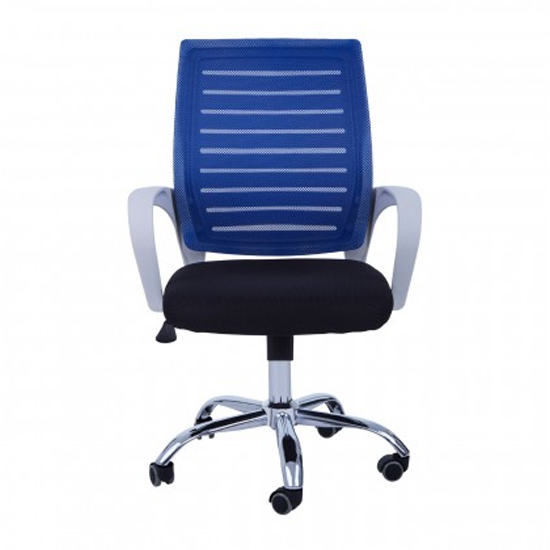 Bicot Home And Office Chair In Blue And White Armrests