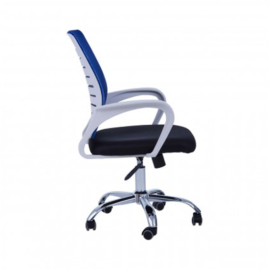 Bicot Home And Office Chair In Blue And White Armrests