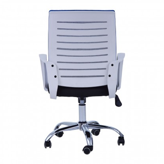 Bicot Home And Office Chair In Blue And White Armrests