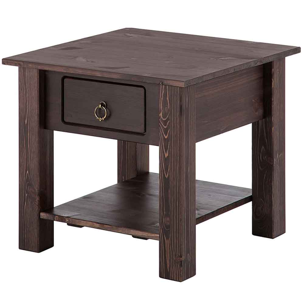 Bicwell Wooden Side Table with 1 Drawer in Brown