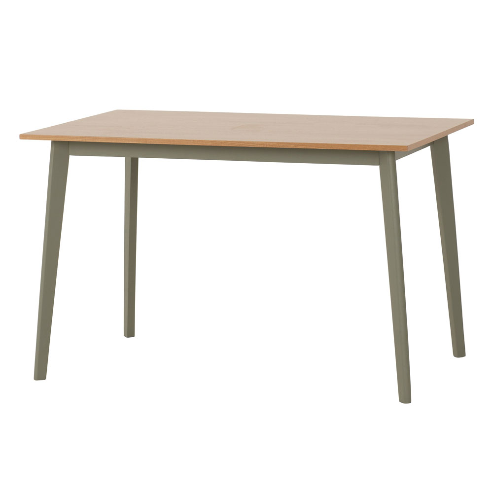 Biella Wooden Dining Table with 4 Chairs in Sage Green and Oak