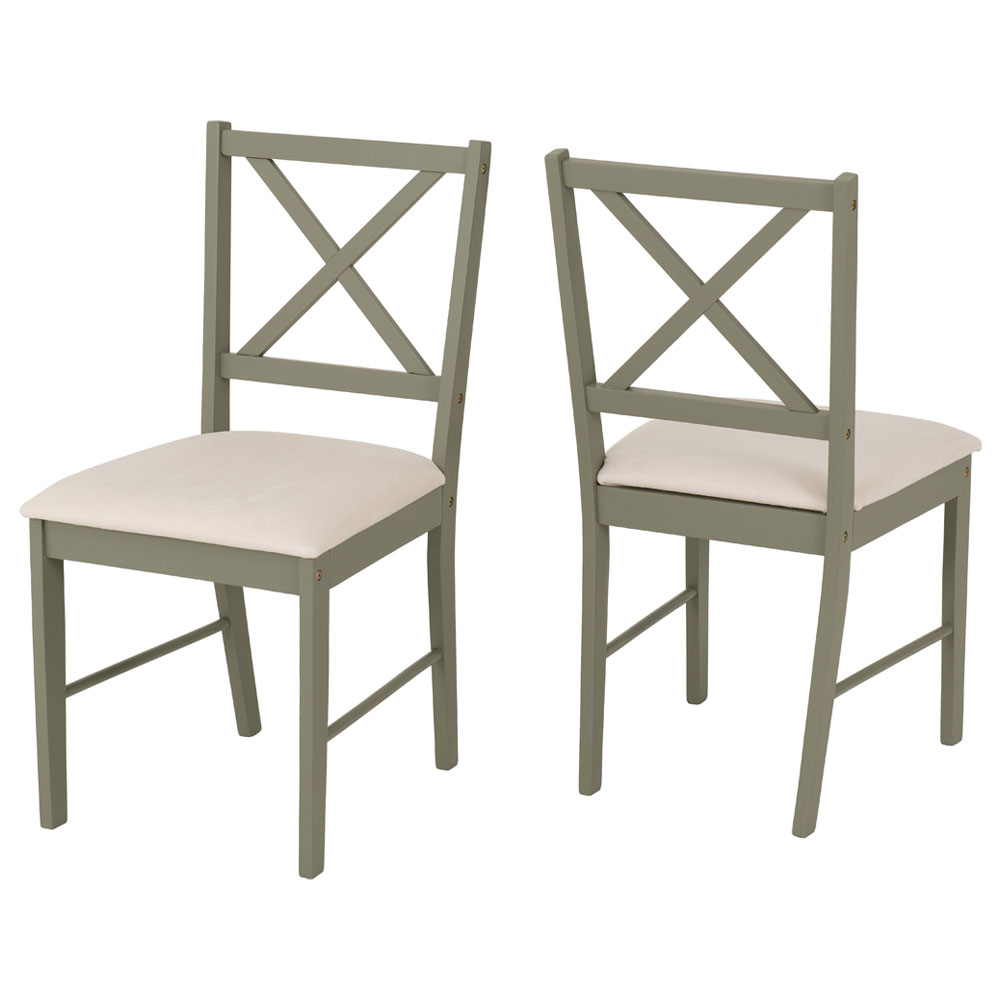 Biella Wooden Dining Table with 4 Chairs in Sage Green and Oak