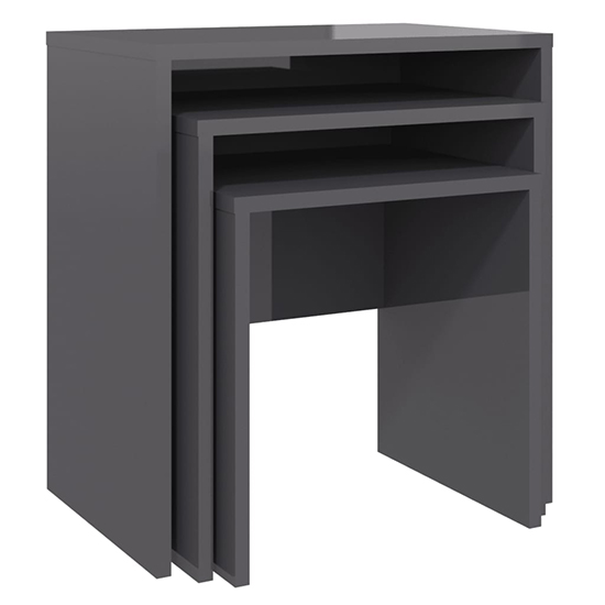 Bienne High Gloss Nest Of 3 Coffee Tables In Grey_2