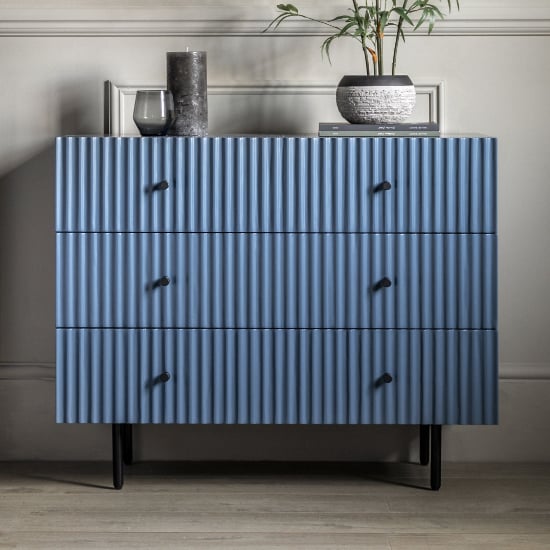 Read more about Bienne wooden chest of 3 drawers in blue