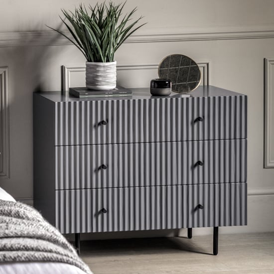 Read more about Bienne wooden chest of 3 drawers in grey