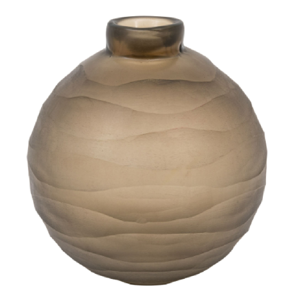 Bigfork Large Glass Globe Vase In Smoke