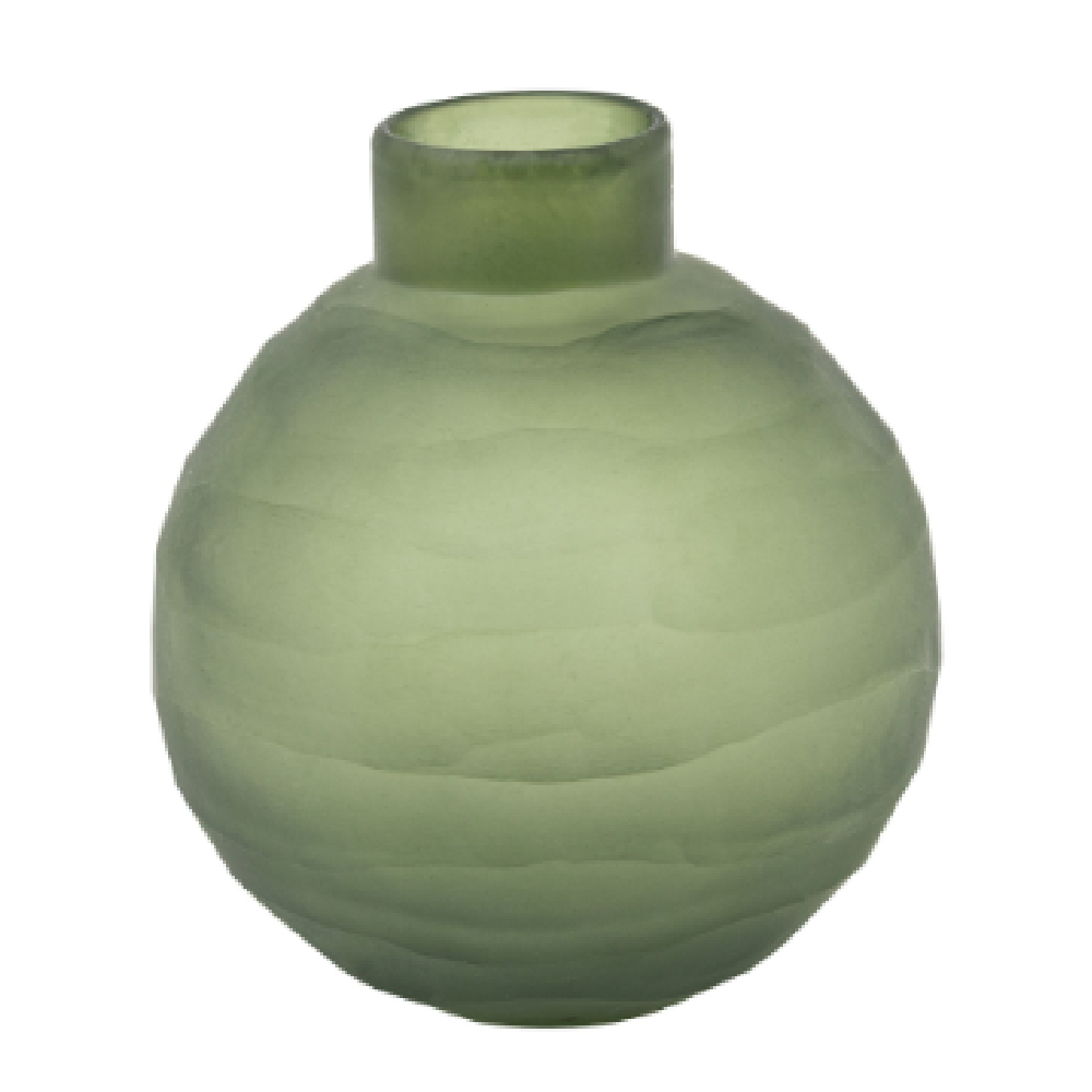 Bigfork Small Glass Globe Vase In Green