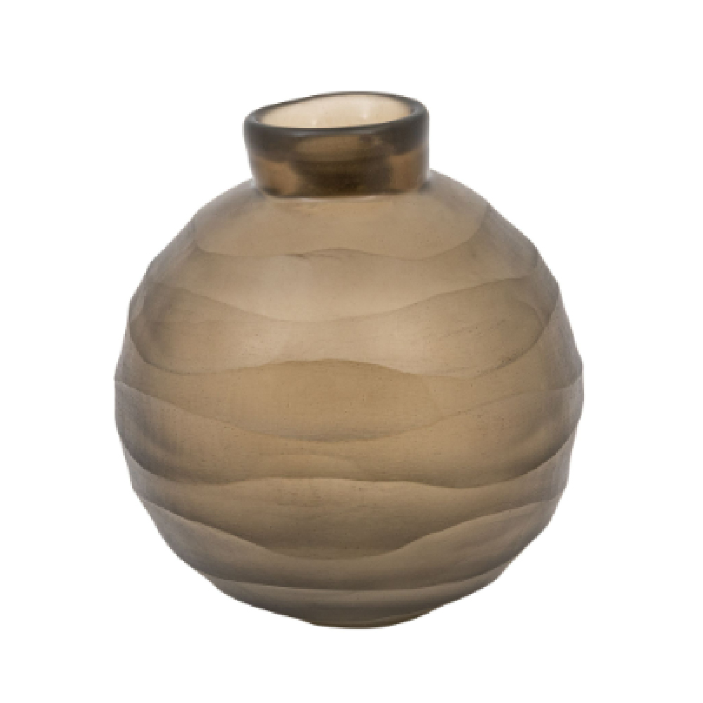 Bigfork Small Glass Globe Vase In Smoke