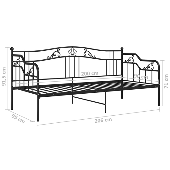 Bijan Metal Frame Single Sofa Bed In Black