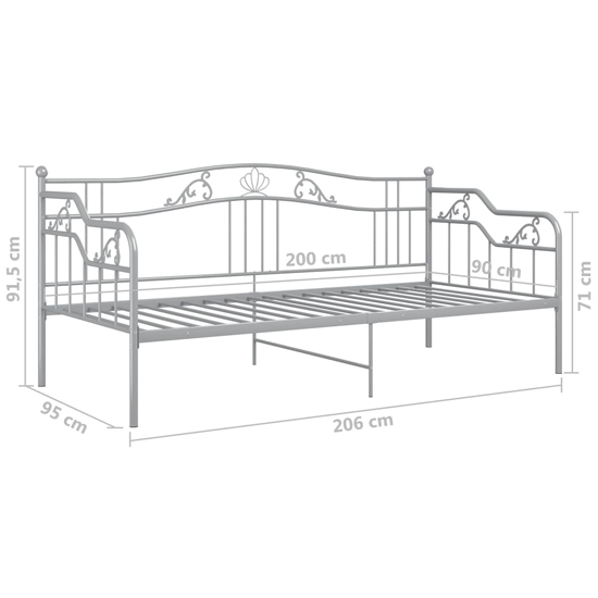 Bijan Metal Frame Single Sofa Bed In Grey