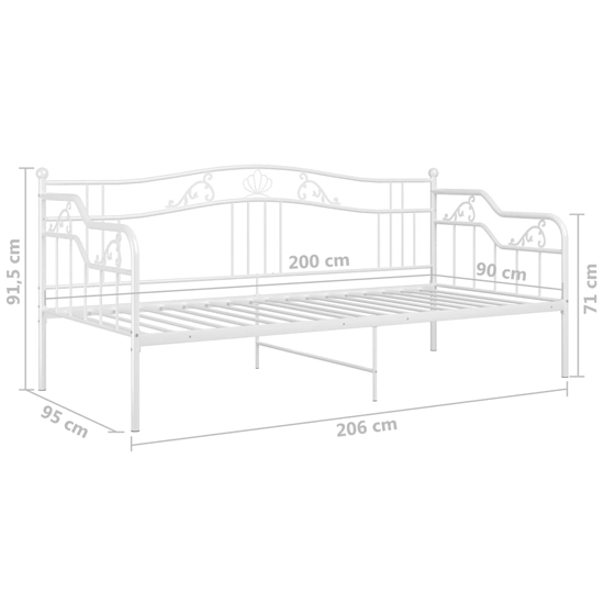 Bijan Metal Frame Single Sofa Bed In White