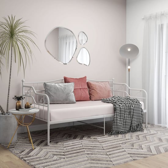 Read more about Bijan metal frame single sofa bed in white