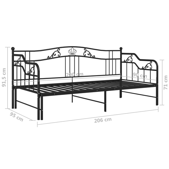 Bijan Pull-Out Metal Frame Single Sofa Bed In Black