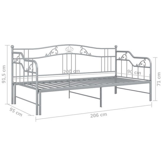 Bijan Pull-Out Metal Frame Single Sofa Bed In Grey