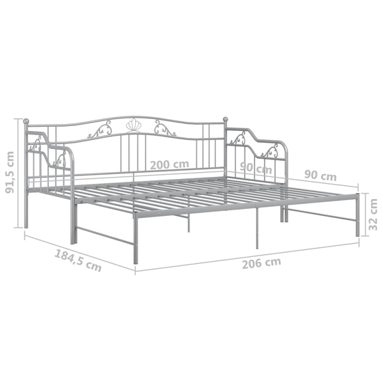 Bijan Pull-Out Metal Frame Single Sofa Bed In Grey