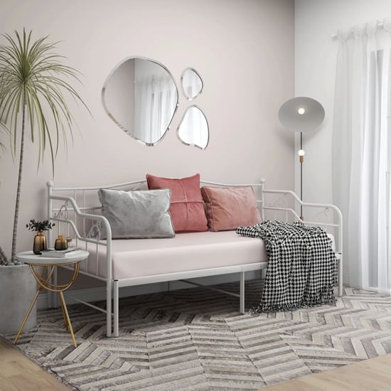Bijan Pull-Out Metal Frame Single Sofa Bed In White