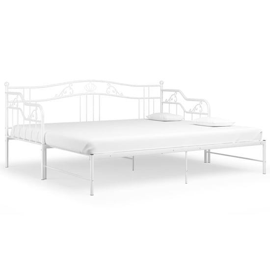 Bijan Pull-Out Metal Frame Single Sofa Bed In White