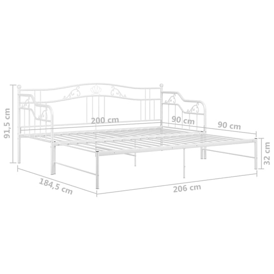 Bijan Pull-Out Metal Frame Single Sofa Bed In White
