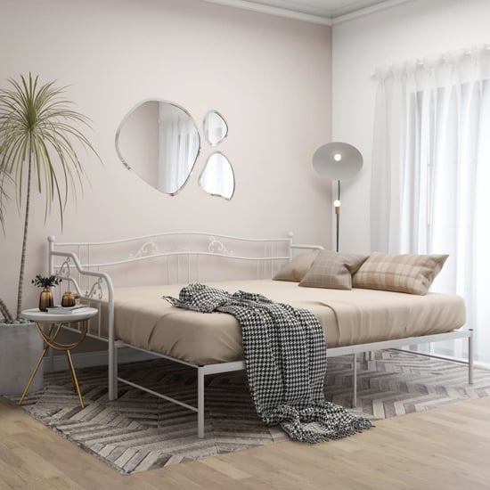 Read more about Bijan pull-out metal frame single sofa bed in white