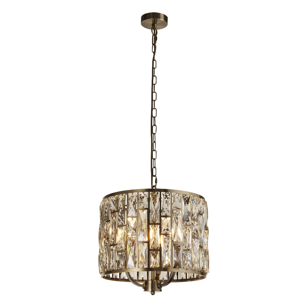 Read more about Bijou champagne glass ceiling pendant light in antique brass