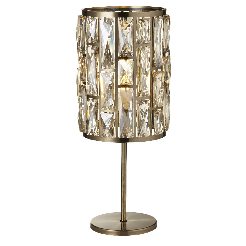 Read more about Bijou champagne glass table lamp in antique brass