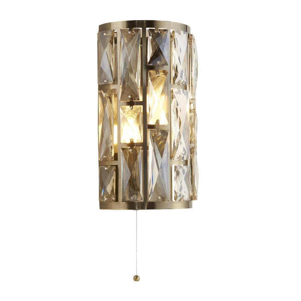 Read more about Bijou champagne glass wall light in antique brass