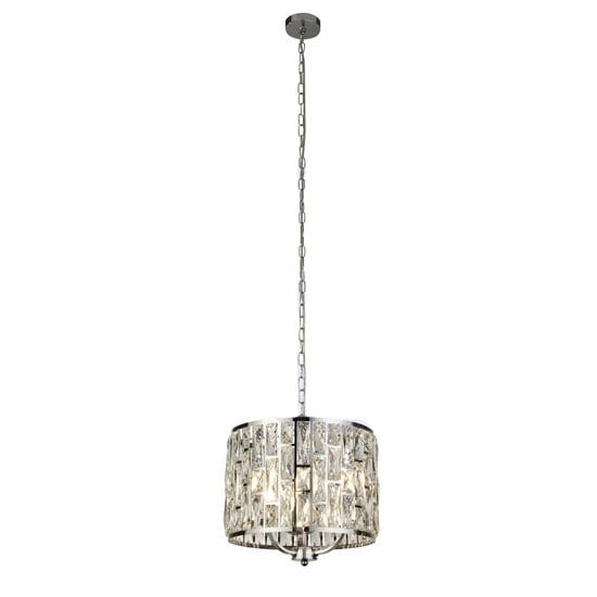 Product photograph of Bijou Wall Hung 3 Pendant Light In Chrome With Crystal Glass from Furniture in Fashion