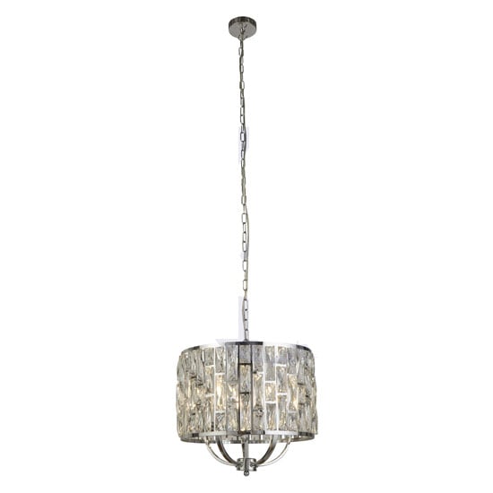 Photo of Bijou wall hung 5 pendant light in chrome with crystal glass