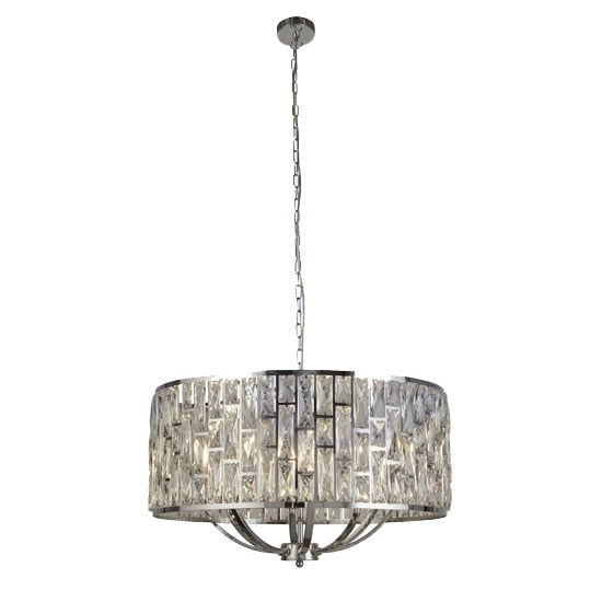 Read more about Bijou wall hung 8 pendant light in chrome with crystal glass