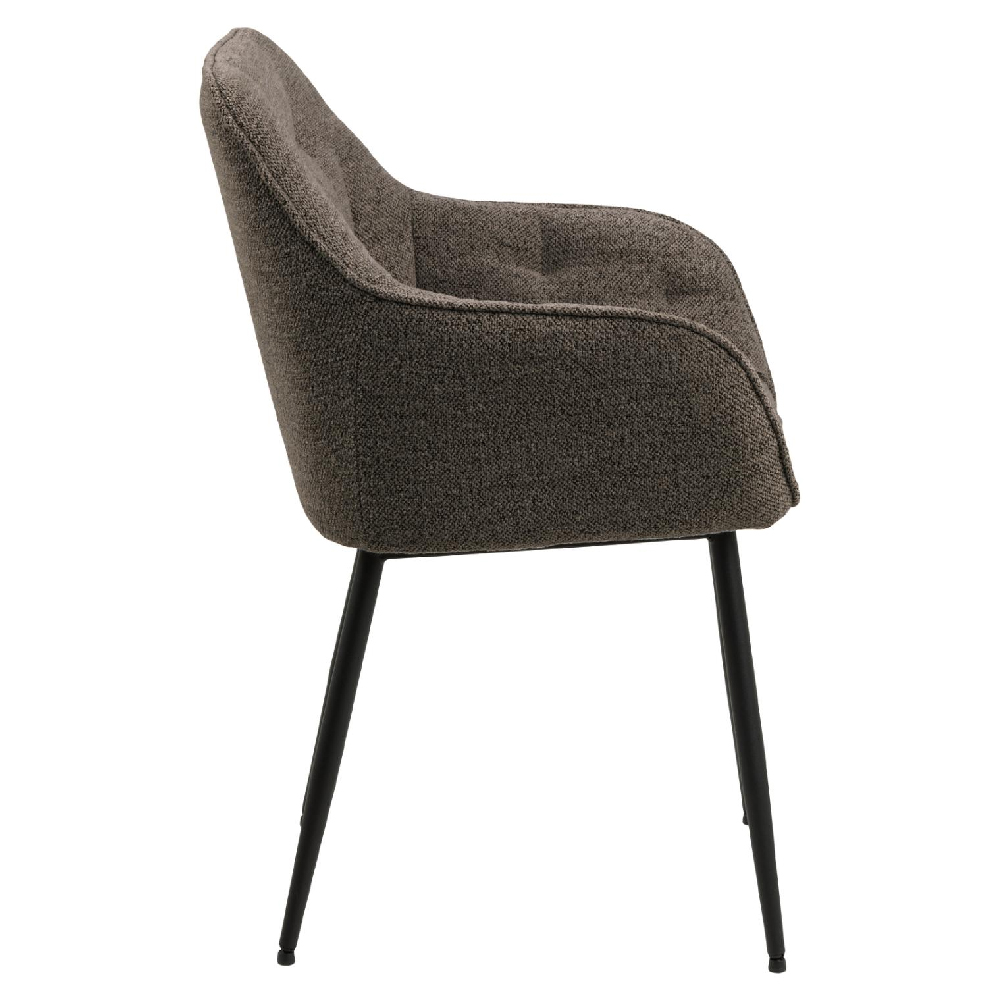 Bilbao Taupe Fabric Dining Chairs With Armrest In Pair
