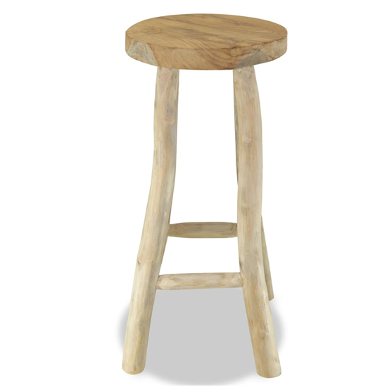 Billie Outdoor Round Wooden Bar Stool In Brown