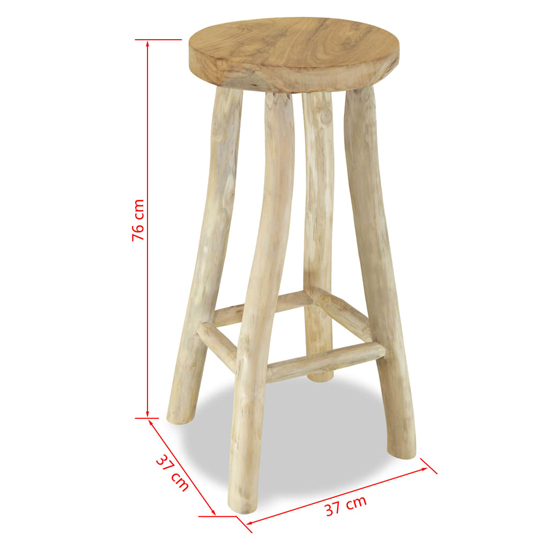 Billie Outdoor Round Wooden Bar Stool In Brown