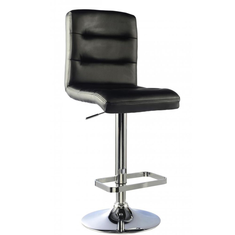 Billings Black PU Leather Bar Chairs In Pair