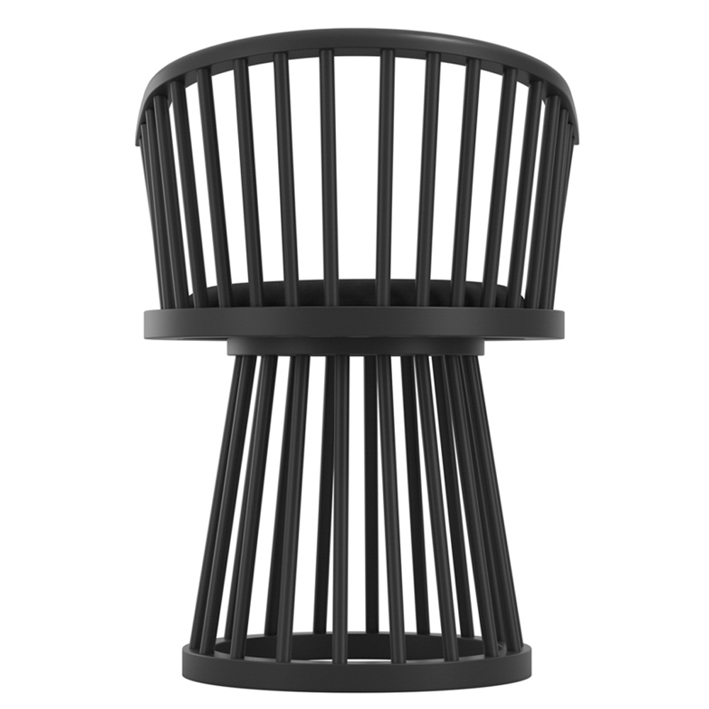 Biloxi Black Velvet Dining Chairs With Wooden Frame - Pair