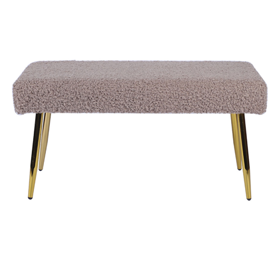Biloxi Boucle Fabric Hallway Seating Bench In Beige Furniture in Fashion