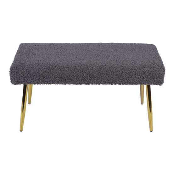 Biloxi Boucle Fabric Hallway Seating Bench In Charcoal