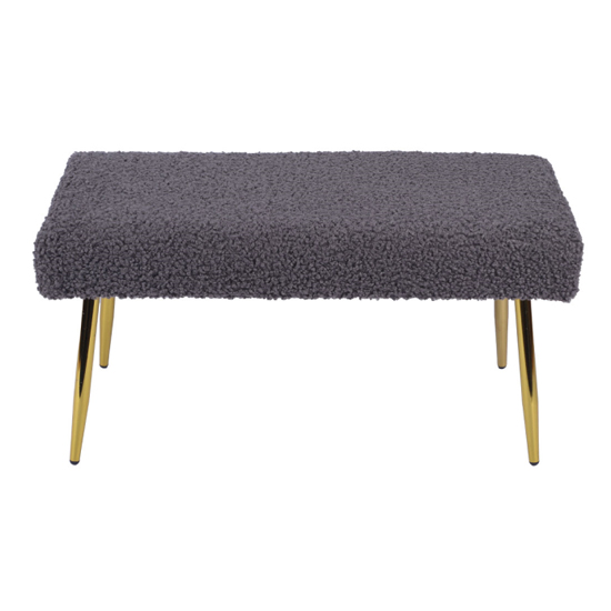 Biloxi Boucle Fabric Hallway Seating Bench In Charcoal Furniture in Fashion