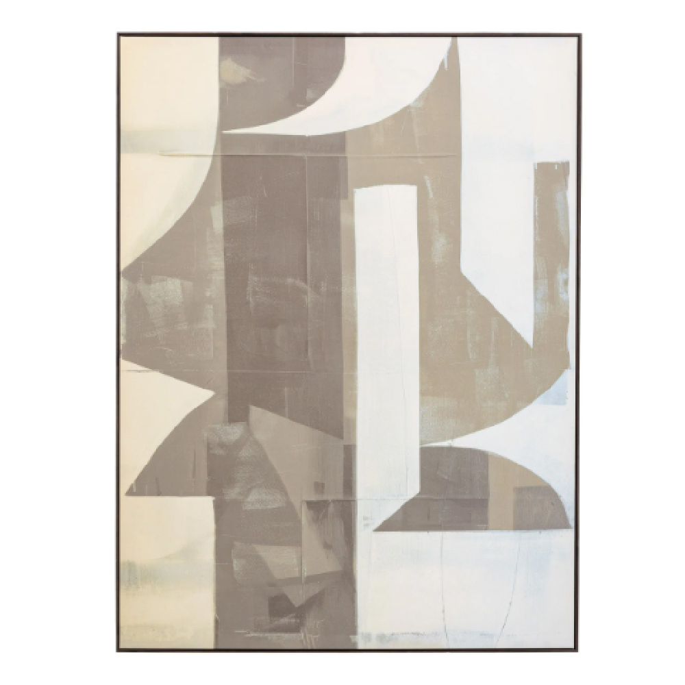 Biloxi Canvas Abstract Wall Art In Brown Frame