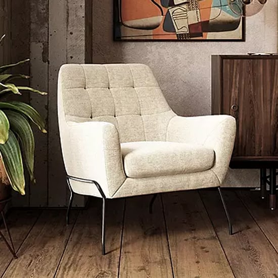 Read more about Biloxi chenille fabric bedroom chair in beige