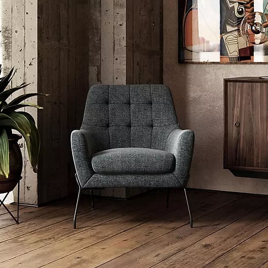Read more about Biloxi chenille fabric bedroom chair in charcoal