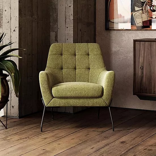 Read more about Biloxi chenille fabric bedroom chair in green