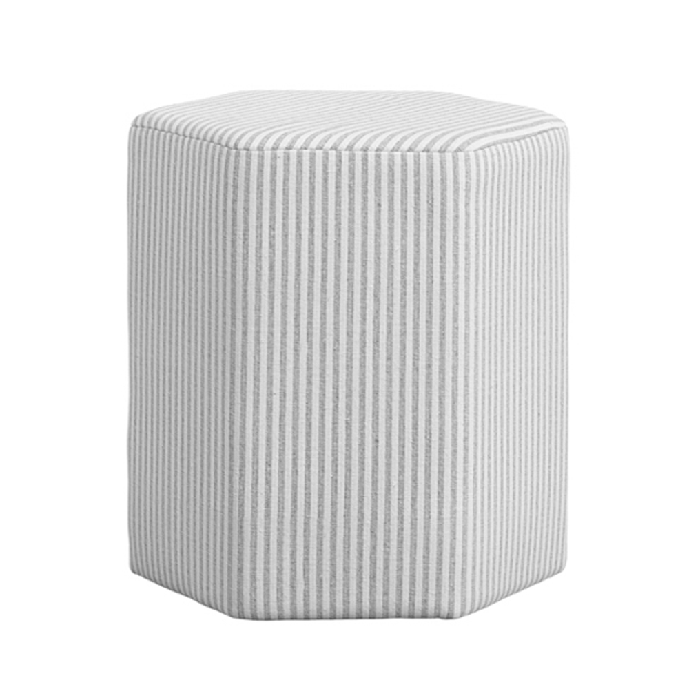 Biloxi Fabric Hexagon Stool - Grey