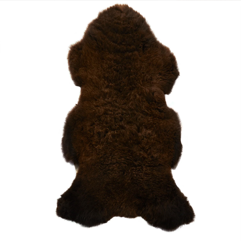 Biloxi Fabric Sheepkin Rug In Brown