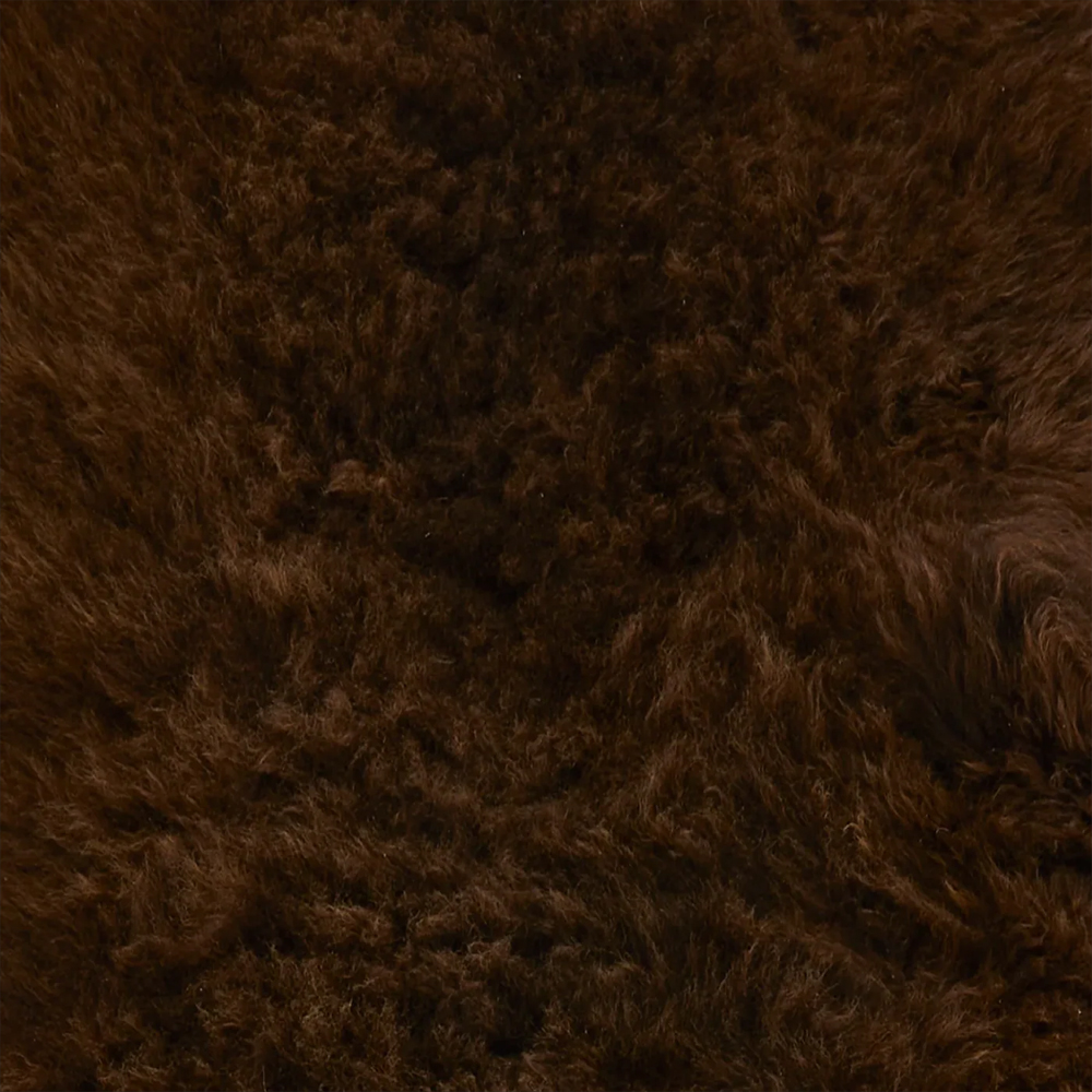 Biloxi Fabric Sheepkin Rug In Brown