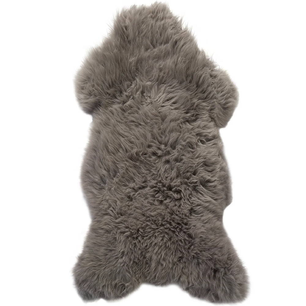 Biloxi Fabric Sheepkin Rug In Grey