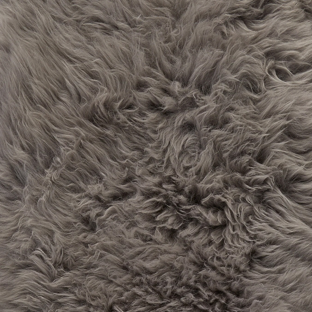 Biloxi Fabric Sheepkin Rug In Grey