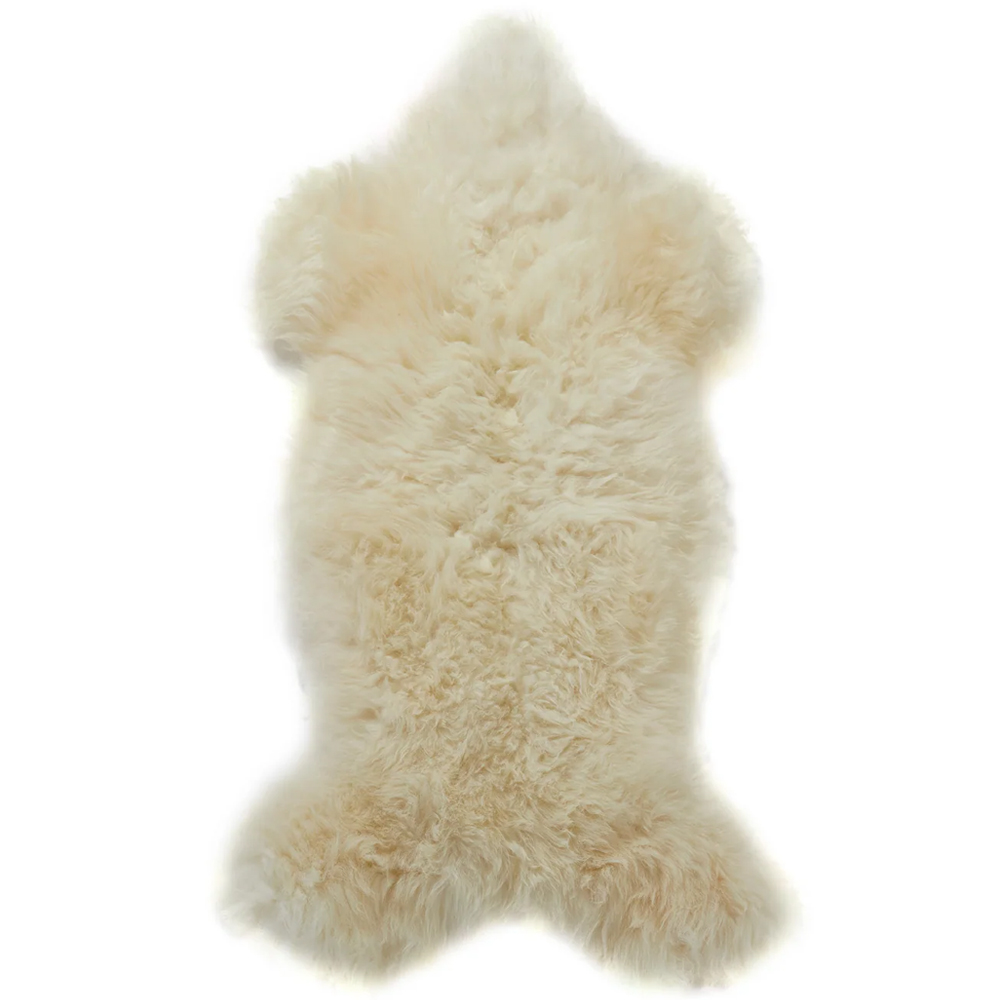 Biloxi Fabric Sheepkin Rug In Ivory White