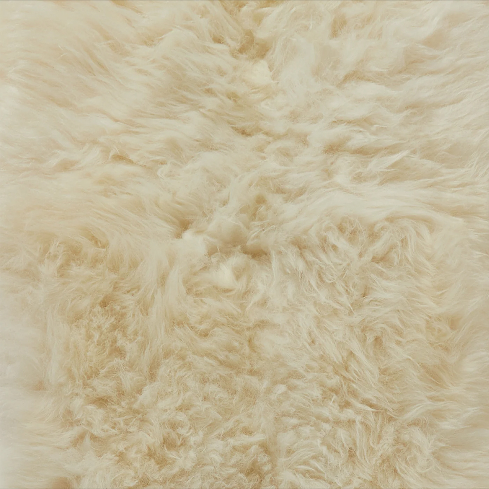 Biloxi Fabric Sheepkin Rug In Ivory White