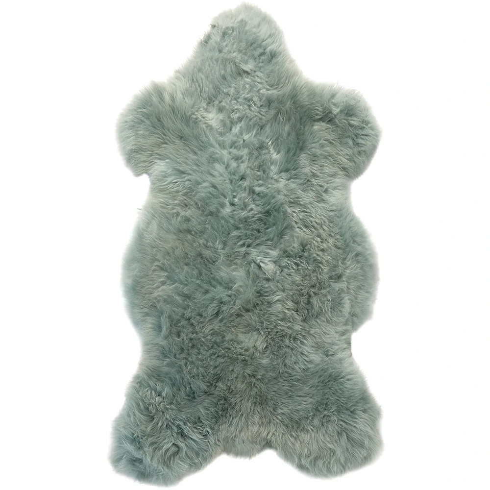 Biloxi Fabric Sheepkin Rug In Mint Green